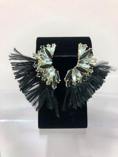 Crystal Wing and Feather Earrings, , mouth-of-the-south-psf.myshopify.com, Mouth of the South PSF
