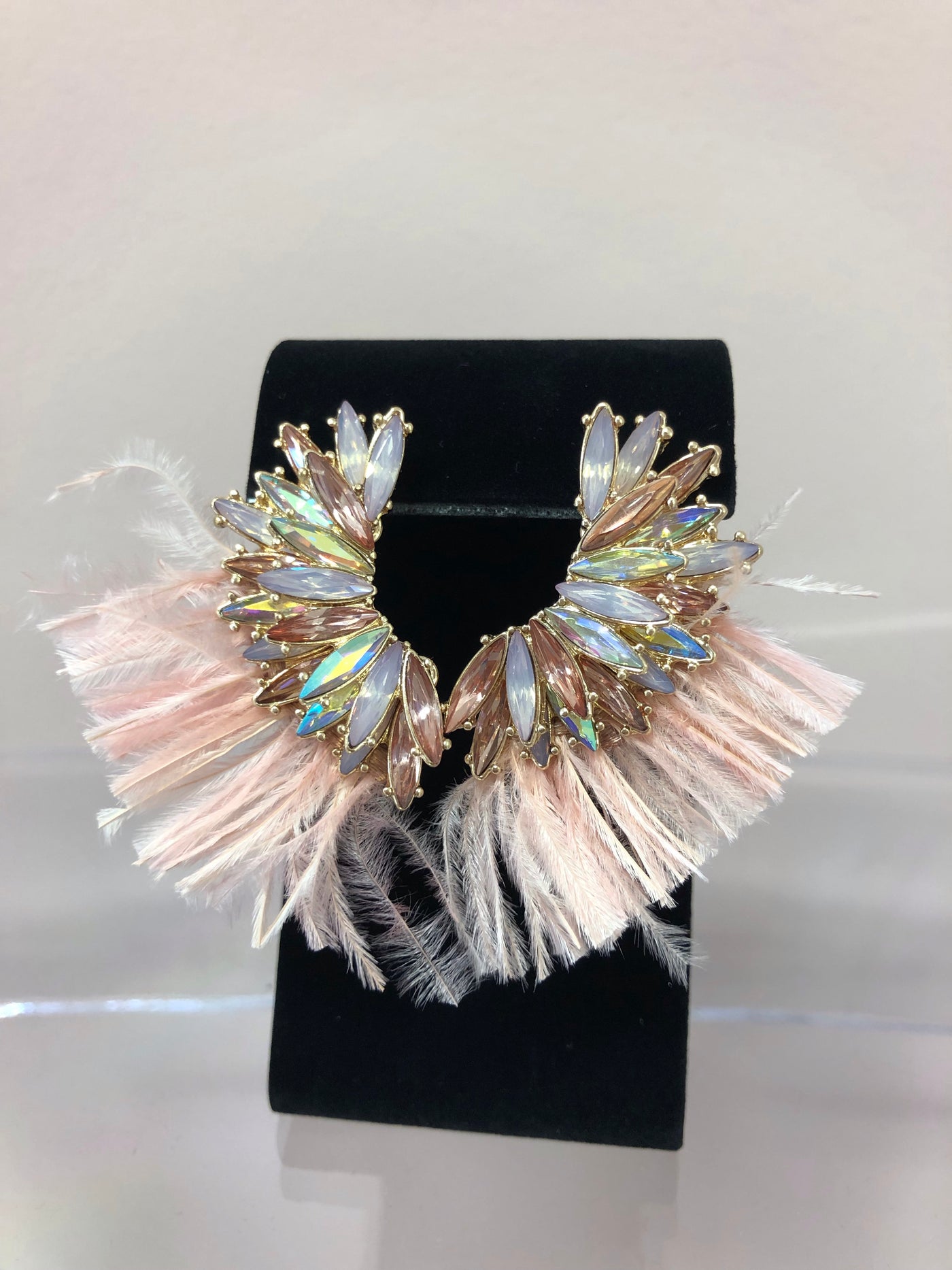 Crystal Wing and Feather Earrings, , mouth-of-the-south-psf.myshopify.com, Mouth of the South PSF